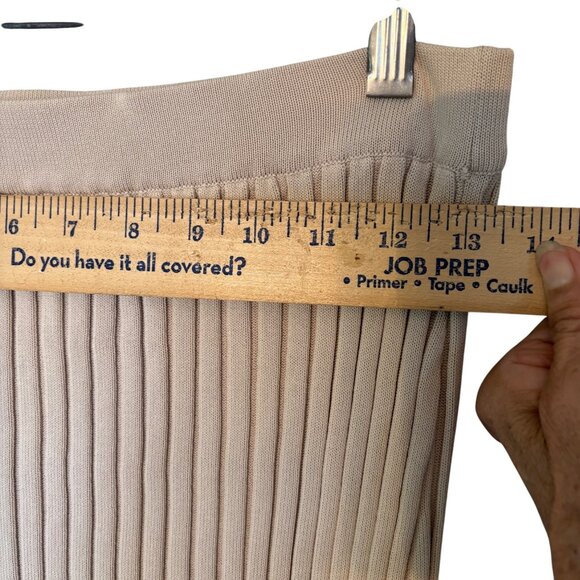 House Of Harlow 1960 Beige Ribbed Knit Maxi Skirt M - Picture 6 of 10